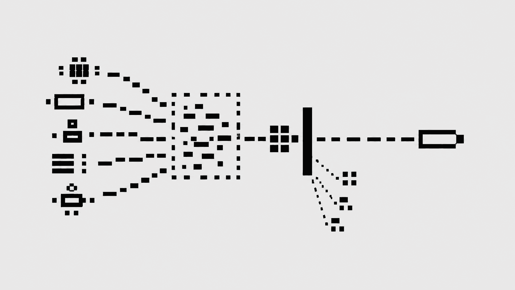 黑色像素马赛克资源类型进入隔离区，经解析器与授权边界汇聚后，只保留一条受限能力路径。
